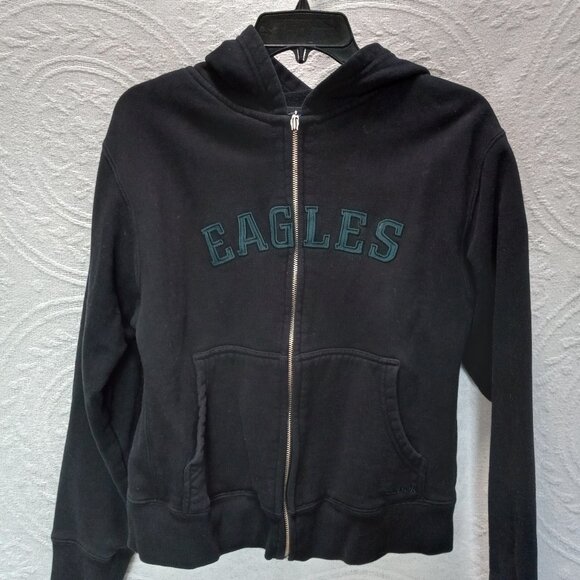 Reebok Eagles Black Zippered Hoodie Sweatshirt Size LG (T-376) - Picture 11 of 11